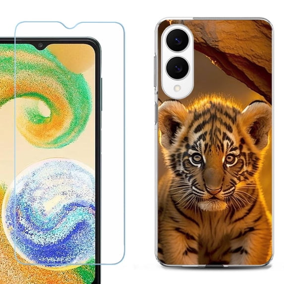 For Samsung Galaxy S25 Edge 5G Protective Shockproof Phone Case with Tempered Glass Screen Protector, by OneToughShield - Tiger Cub