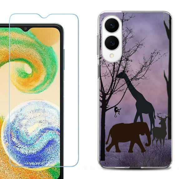 For Samsung Galaxy S25 Edge 5G Protective Shockproof Phone Case with Tempered Glass Screen Protector, by OneToughShield - Twilight Safari