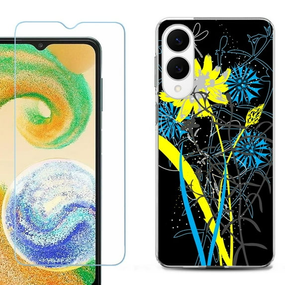 For Samsung Galaxy S25 Edge 5G Protective Shockproof Phone Case with Tempered Glass Screen Protector, by OneToughShield - Wild Flowers