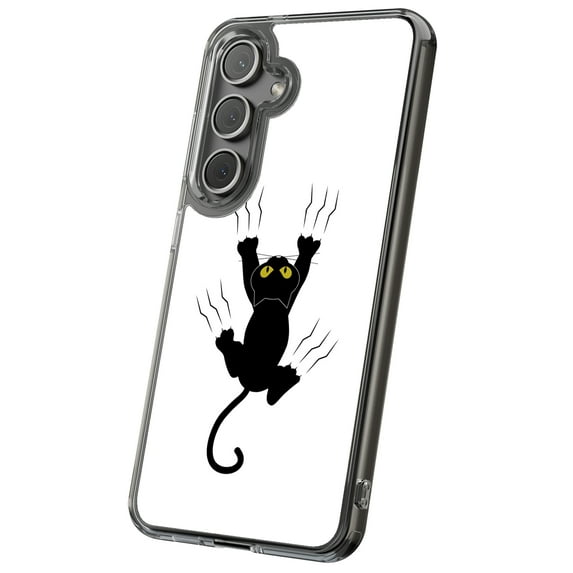 For Samsung Galaxy S25, Hybrid Clear, Cat Scratch Print, USA