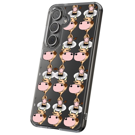 For Samsung Galaxy S25, Hybrid Clear, Milk Cow One Print, USA
