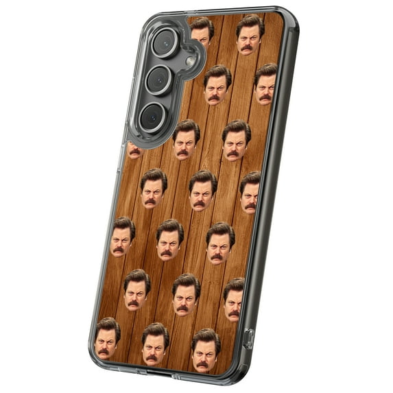 For Samsung Galaxy S25, Hybrid Clear, Ron Swanson Print, USA