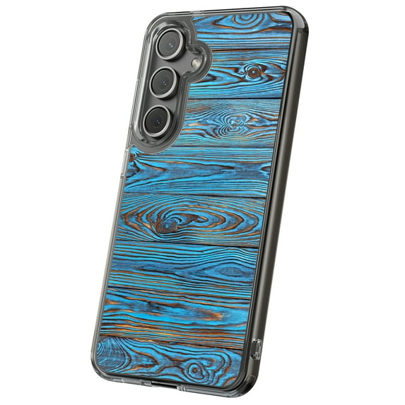 For Samsung Galaxy S25, Hybrid Clear, Wood 2 Print, USA