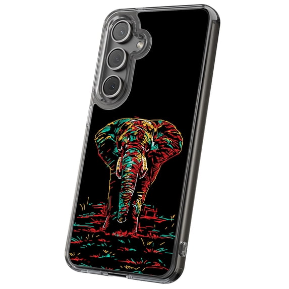 For Samsung Galaxy S25 Plus, Hybrid Clear, Elephant Color Print, USA