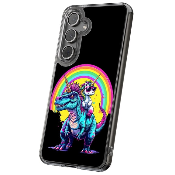 For Samsung Galaxy S25 Plus, Hybrid Clear, Unicorn Dino Print, USA
