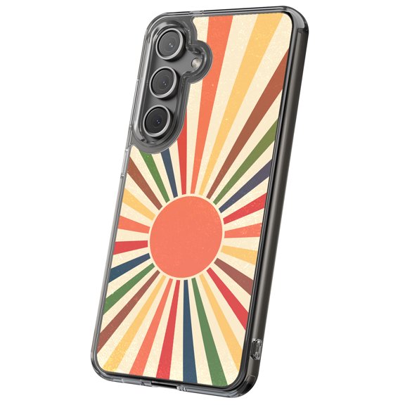 For Samsung Galaxy S25 Plus, Hybrid Clear, Vintage Sun Print, USA