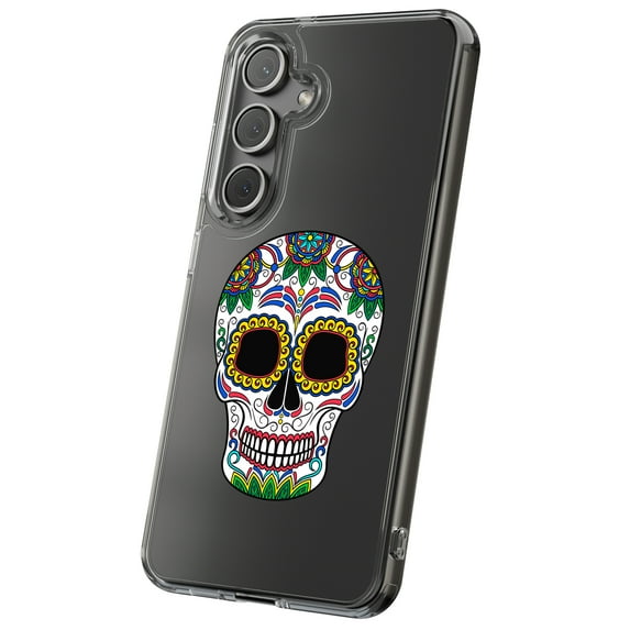 For Samsung Galaxy S25 Plus, Hybrid Clear, Sugar Skull Print, USA