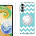 thumbnail image 1 of For Samsung Galaxy S25+ / S25 Plus 5G Phone Case Cover, Shockproof Case with Tempered Glass Screen Protector, by OneToughShield - Chevron/Volleyball, 1 of 4