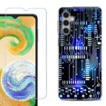 thumbnail image 1 of For Samsung Galaxy S25+ / S25 Plus 5G Phone Case Cover, Shockproof Case with Tempered Glass Screen Protector, by OneToughShield - Cosmos Circuit, 1 of 4