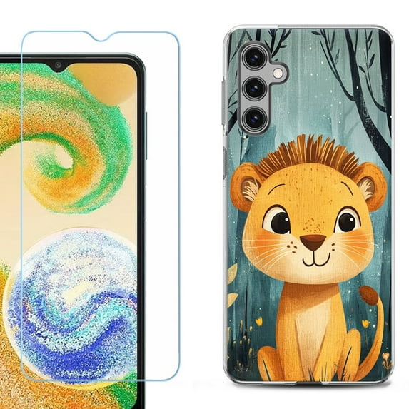 For Samsung Galaxy S25+ / S25 Plus 5G Phone Case Cover, Shockproof Case with Tempered Glass Screen Protector, by OneToughShield - Curious Lion Cub