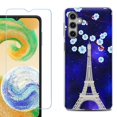 thumbnail image 1 of For Samsung Galaxy S25+ / S25 Plus 5G Phone Case Cover, Shockproof Case with Tempered Glass Screen Protector, by OneToughShield - Eiffel Tower Stars, 1 of 4