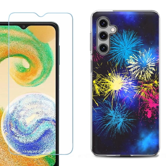 For Samsung Galaxy S25+ / S25 Plus 5G Phone Case Cover, Shockproof Case with Tempered Glass Screen Protector, by OneToughShield - Fireworks