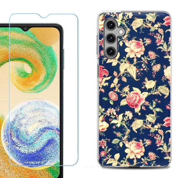 For Samsung Galaxy S25+ / S25 Plus 5G Phone Case Cover, Shockproof Case with Tempered Glass Screen Protector, by OneToughShield - Floral Garden