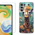 thumbnail image 1 of For Samsung Galaxy S25+ / S25 Plus 5G Phone Case Cover, Shockproof Case with Tempered Glass Screen Protector, by OneToughShield - Giraffe Flower, 1 of 4