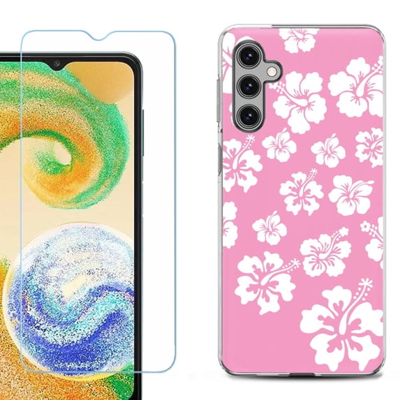 For Samsung Galaxy S25+ / S25 Plus 5G Phone Case Cover, Shockproof Case with Tempered Glass Screen Protector, by OneToughShield - Hibiscus Pink