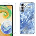 thumbnail image 1 of For Samsung Galaxy S25+ / S25 Plus 5G Phone Case Cover, Shockproof Case with Tempered Glass Screen Protector, by OneToughShield - Marble / Gem Blue, 1 of 4