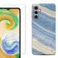 thumbnail image 1 of For Samsung Galaxy S25+ / S25 Plus 5G Phone Case Cover, Shockproof Case with Tempered Glass Screen Protector, by OneToughShield - Marble/ Marina Blue, 1 of 4