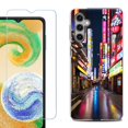 thumbnail image 1 of For Samsung Galaxy S25+ / S25 Plus 5G Phone Case Cover, Shockproof Case with Tempered Glass Screen Protector, by OneToughShield - Neon Street, 1 of 4