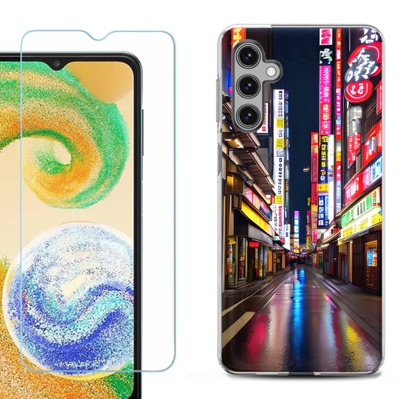 For Samsung Galaxy S25+ / S25 Plus 5G Phone Case Cover, Shockproof Case with Tempered Glass Screen Protector, by OneToughShield - Neon Street