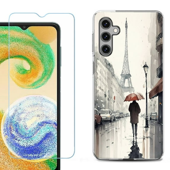 For Samsung Galaxy S25+ / S25 Plus 5G Phone Case Cover, Shockproof Case with Tempered Glass Screen Protector, by OneToughShield - Paris in the Rain