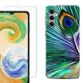 thumbnail image 1 of For Samsung Galaxy S25+ / S25 Plus 5G Phone Case Cover, Shockproof Case with Tempered Glass Screen Protector, by OneToughShield - Peacock Feather, 1 of 4
