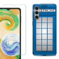 thumbnail image 1 of For Samsung Galaxy S25+ / S25 Plus 5G Phone Case Cover, Shockproof Case with Tempered Glass Screen Protector, by OneToughShield - Phone Booth Blue, 1 of 4