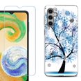 thumbnail image 1 of For Samsung Galaxy S25+ / S25 Plus 5G Phone Case Cover, Shockproof Case with Tempered Glass Screen Protector, by OneToughShield - Snowflakes Tree, 1 of 4