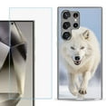thumbnail image 1 of For Samsung Galaxy S25 Ultra 5G Phone Case Cover with Tempered Glass Screen Protector, by OneToughShield - Arctic Wolf, 1 of 4