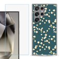 thumbnail image 1 of For Samsung Galaxy S25 Ultra 5G Phone Case Cover with Tempered Glass Screen Protector, by OneToughShield - Blossom Green, 1 of 4