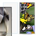 thumbnail image 1 of For Samsung Galaxy S25 Ultra 5G Phone Case Cover with Tempered Glass Screen Protector, by OneToughShield - Butterfly Flower, 1 of 4