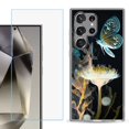 thumbnail image 1 of For Samsung Galaxy S25 Ultra 5G Phone Case Cover with Tempered Glass Screen Protector, by OneToughShield - Butterfly Translucent, 1 of 4