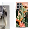 thumbnail image 1 of For Samsung Galaxy S25 Ultra 5G Phone Case Cover with Tempered Glass Screen Protector, by OneToughShield - Cactus, 1 of 4