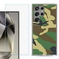 thumbnail image 1 of For Samsung Galaxy S25 Ultra 5G Phone Case Cover with Tempered Glass Screen Protector, by OneToughShield - Camo Green, 1 of 4
