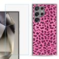 thumbnail image 1 of For Samsung Galaxy S25 Ultra 5G Phone Case Cover with Tempered Glass Screen Protector, by OneToughShield - Cheetah Pink, 1 of 4