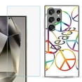 thumbnail image 1 of For Samsung Galaxy S25 Ultra 5G Phone Case Cover with Tempered Glass Screen Protector, by OneToughShield - Colorful Peace, 1 of 4