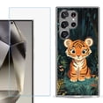 thumbnail image 1 of For Samsung Galaxy S25 Ultra 5G Phone Case Cover with Tempered Glass Screen Protector, by OneToughShield - Curious Tiger Cub, 1 of 4