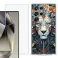 thumbnail image 1 of For Samsung Galaxy S25 Ultra 5G Phone Case Cover with Tempered Glass Screen Protector, by OneToughShield - Cyberpunk Lion, 1 of 4