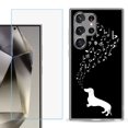 thumbnail image 1 of For Samsung Galaxy S25 Ultra 5G Phone Case Cover with Tempered Glass Screen Protector, by OneToughShield - Dachshund/Puppy Music, 1 of 4
