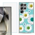 thumbnail image 1 of For Samsung Galaxy S25 Ultra 5G Phone Case Cover with Tempered Glass Screen Protector, by OneToughShield - Daisy/Teal, 1 of 4