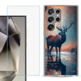 thumbnail image 1 of For Samsung Galaxy S25 Ultra 5G Phone Case Cover with Tempered Glass Screen Protector, by OneToughShield - Deer Autumn, 1 of 4