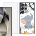 thumbnail image 1 of For Samsung Galaxy S25 Ultra 5G Phone Case Cover with Tempered Glass Screen Protector, by OneToughShield - Elephant Smile, 1 of 4