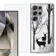 thumbnail image 1 of For Samsung Galaxy S25 Ultra 5G Phone Case Cover with Tempered Glass Screen Protector, by OneToughShield - Forest Deer, 1 of 4