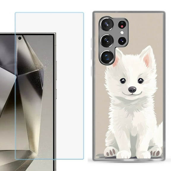 For Samsung Galaxy S25 Ultra 5G Phone Case Cover with Tempered Glass Screen Protector, by OneToughShield - Husky Joy