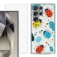 thumbnail image 1 of For Samsung Galaxy S25 Ultra 5G Phone Case Cover with Tempered Glass Screen Protector, by OneToughShield - Ladybug Mix, 1 of 4