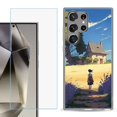 thumbnail image 1 of For Samsung Galaxy S25 Ultra 5G Phone Case Cover with Tempered Glass Screen Protector, by OneToughShield - Lavender Summer, 1 of 4
