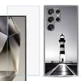 thumbnail image 1 of For Samsung Galaxy S25 Ultra 5G Phone Case Cover with Tempered Glass Screen Protector, by OneToughShield - Lighthouse, 1 of 4