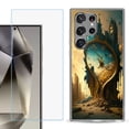 thumbnail image 1 of For Samsung Galaxy S25 Ultra 5G Phone Case Cover with Tempered Glass Screen Protector, by OneToughShield - Melting Clock, 1 of 4