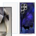 thumbnail image 1 of For Samsung Galaxy S25 Ultra 5G Phone Case Cover with Tempered Glass Screen Protector, by OneToughShield - Midnight Forest, 1 of 4