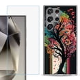 thumbnail image 1 of For Samsung Galaxy S25 Ultra 5G Phone Case Cover with Tempered Glass Screen Protector, by OneToughShield - Musical Tree, 1 of 4