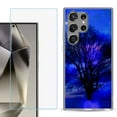 thumbnail image 1 of For Samsung Galaxy S25 Ultra 5G Phone Case Cover with Tempered Glass Screen Protector, by OneToughShield - Night Tree, 1 of 4